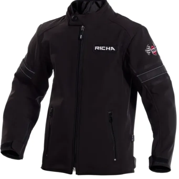 Richa TOULON 2 SOFTSHELL JUNIOR JACKET Black Hot